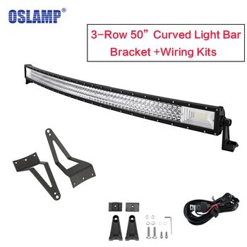 

Oslamp Tri-Row 50inch Curved Light Bar Offroad LED Light with Upper Windshield Mount for for Ford F-250/F-350/F-450 Super
