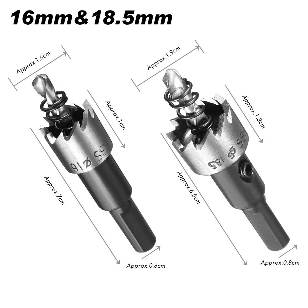 5 шт. Кольцевые пилы для дерева Твердосплавный Наконечник HSS сверла кольцевая пила Комплект 16/18. 5/20/25/30 мм Нержавеющая сталь Металлообработка резак из металлического сплава