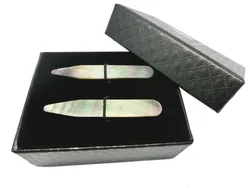 SHANH ZUN Collar Stiffeners Mother of Pearl - Gift Box - Shirt Accessories Silver Gold White Black Colours SHANH ZUN Collar Stiffeners Mother of Pearl - Gift Box - Shirt Accessories Silver Gold White Black Colours