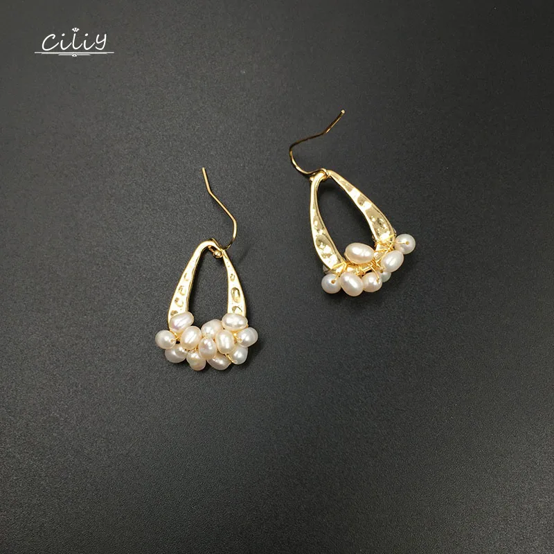 Ciliy Irregular Geometric Pearl Earrings Alloy Material Generous Temperament Ladies Jewelry Brincos 2019 Drop S3008KLQ | Украшения и