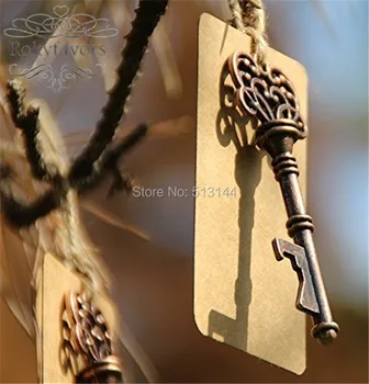 

FREE SHIPPING 100 Vintage Key Bottle Opener Anniversary Souvenior Gifts Antique Copper Key Beer Opener Favors