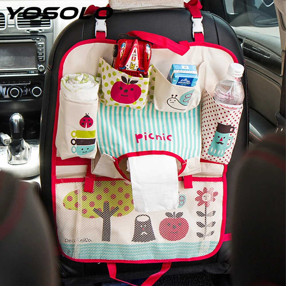 YOSOLO Car-styling Car Back Seat Organizer Stowing Tidying for kids Carriage Baby Diaper Universal Storage Hanging Bag Mummy Bag