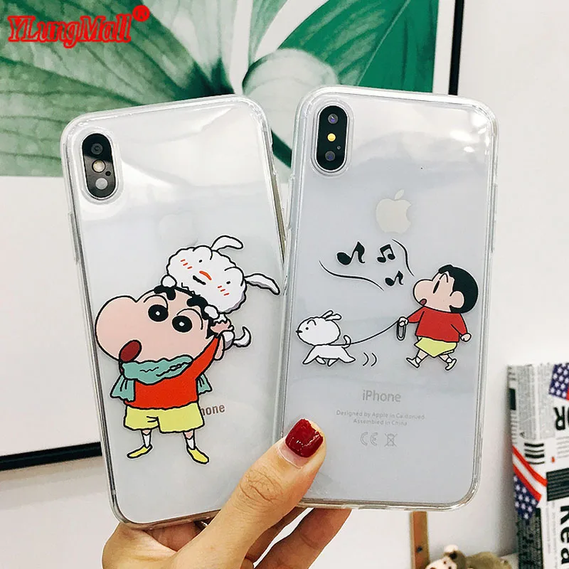Мягкий чехол с рисунком Crayon Shin-chan для iPhone 11 Pro 2019 Xs Max Xr X 6 8 6s 7 Plus силиконовый