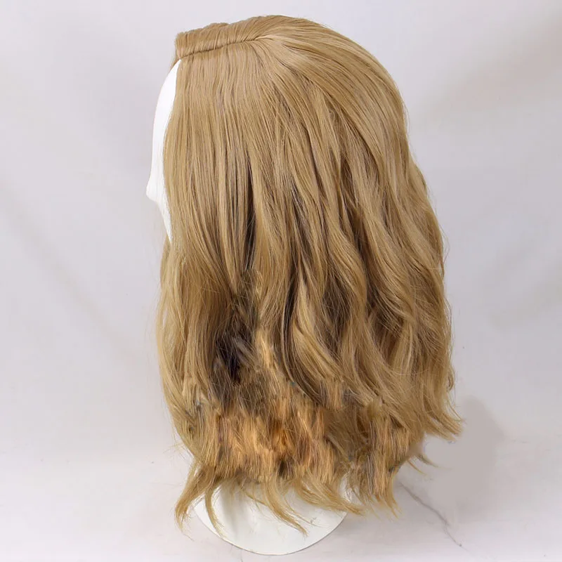 Cosroad Captain Marvel Coplay Costume Wigs Women Blonde Wavy Hair Gold Wig  (4)