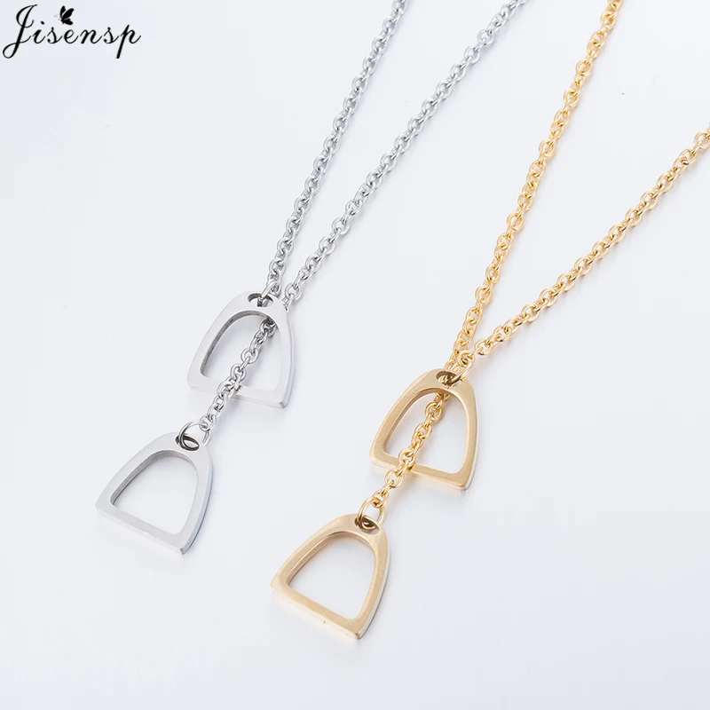 Jisensp New Multilayer Statement Necklaces Y Style Chain Horse Hoof Horseshoe Pendants Necklaces Unisex Jewelry For Men/ Women