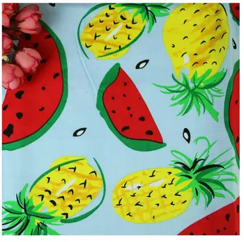 

100x145cm floral rose banana 100%cotton Watermelon pineapple summer fruit print plain Patchwork For Sewing Cloth poplin fabric