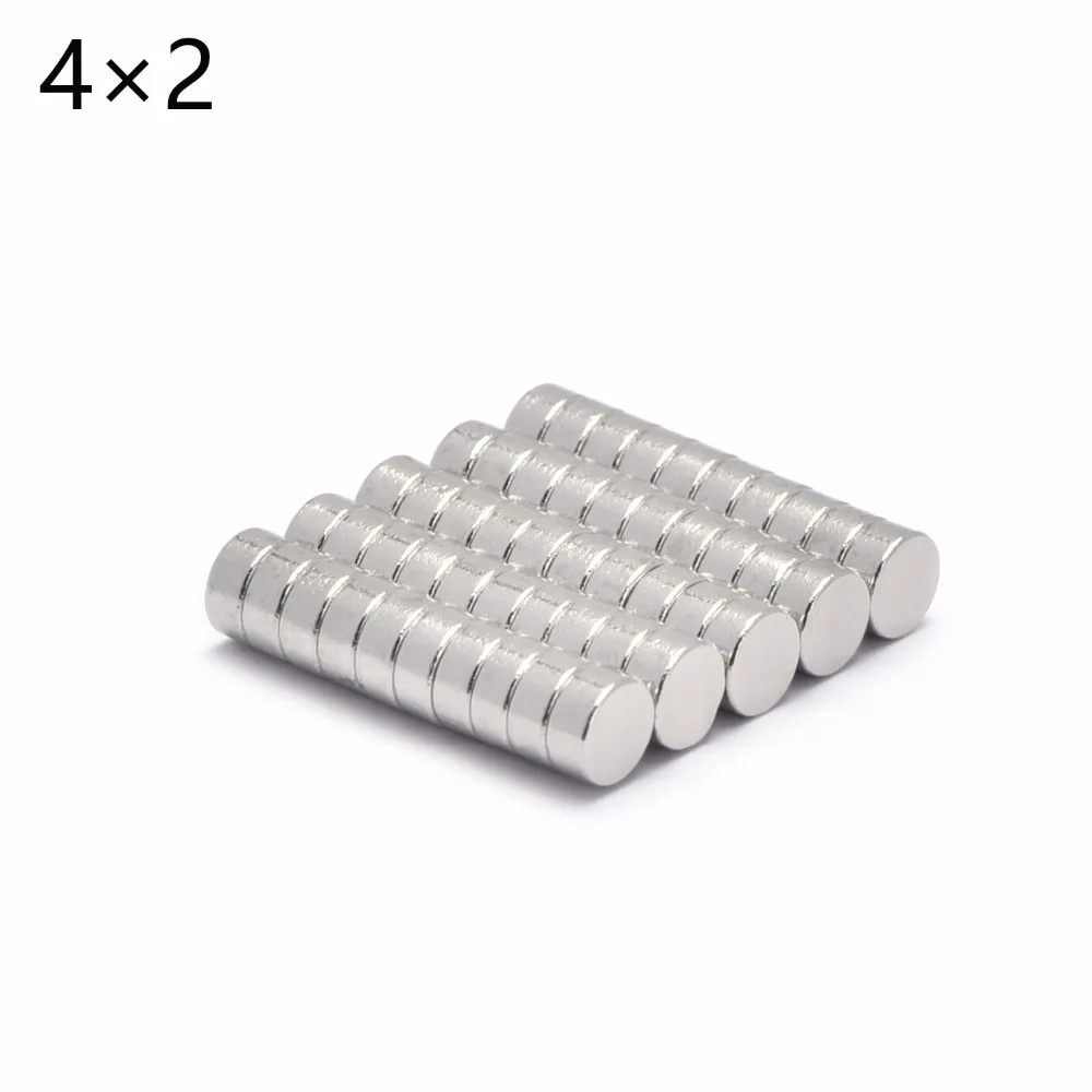 

200pcs Dia 4mm x 2mm N50 Super Powerful Strong Rare Earth NdFeB Magnet Bulk Small Round NdFeB Neodymium Disc Magnets 4*2 4x2