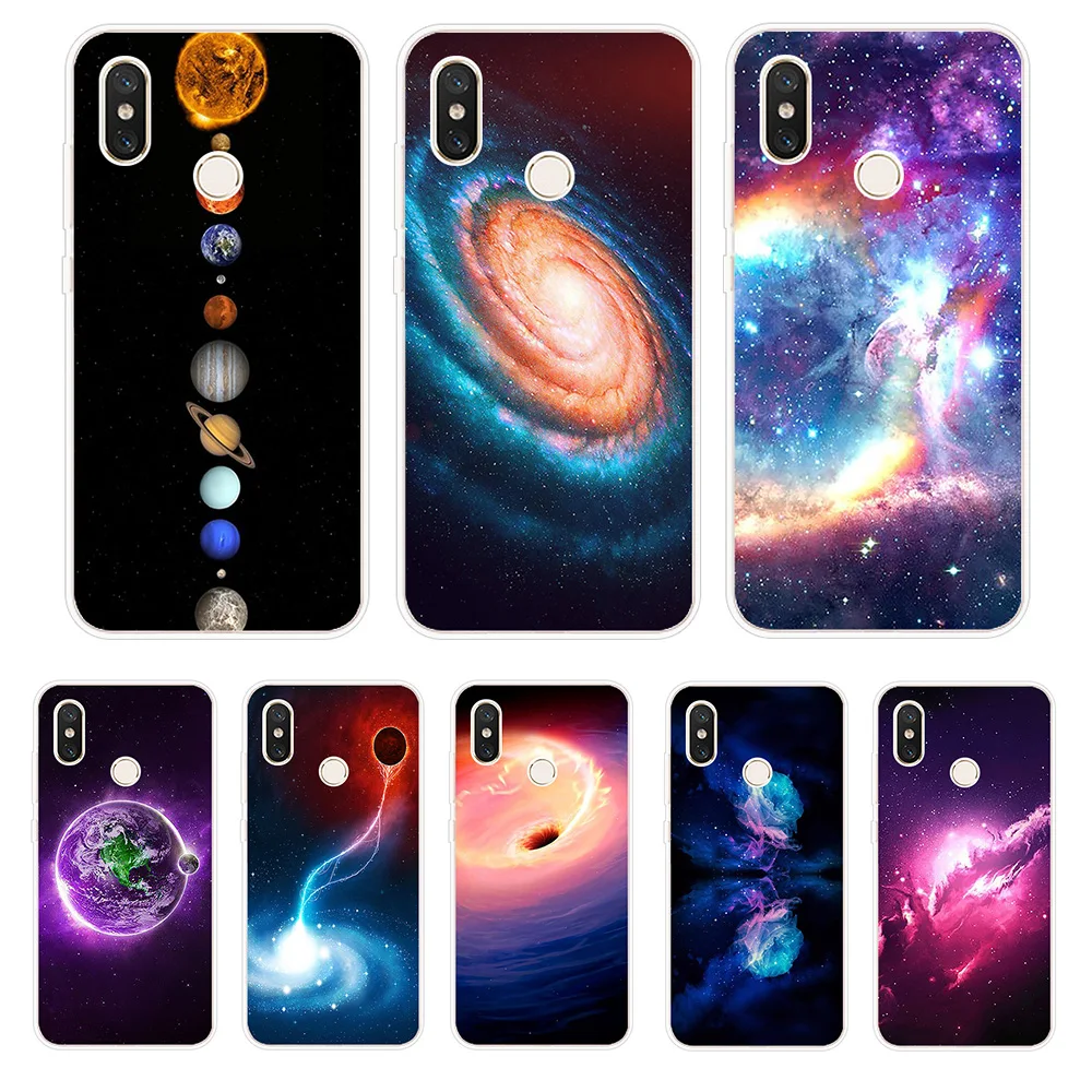 Universe Milky Way Silicone Phone Case For Xiaomi Mi 5X A1 A2 6 6X Note 3 8 9 SE Lite Pro Mix 2 S Pocophone F1 Cover |