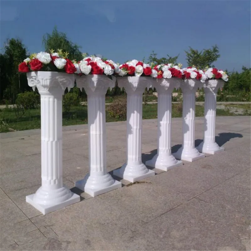 

Free Shipping 2 pc/lot Fashion Wedding Props Decorative Roman Columns White Color Plastic Pillars Road Cited Party Event