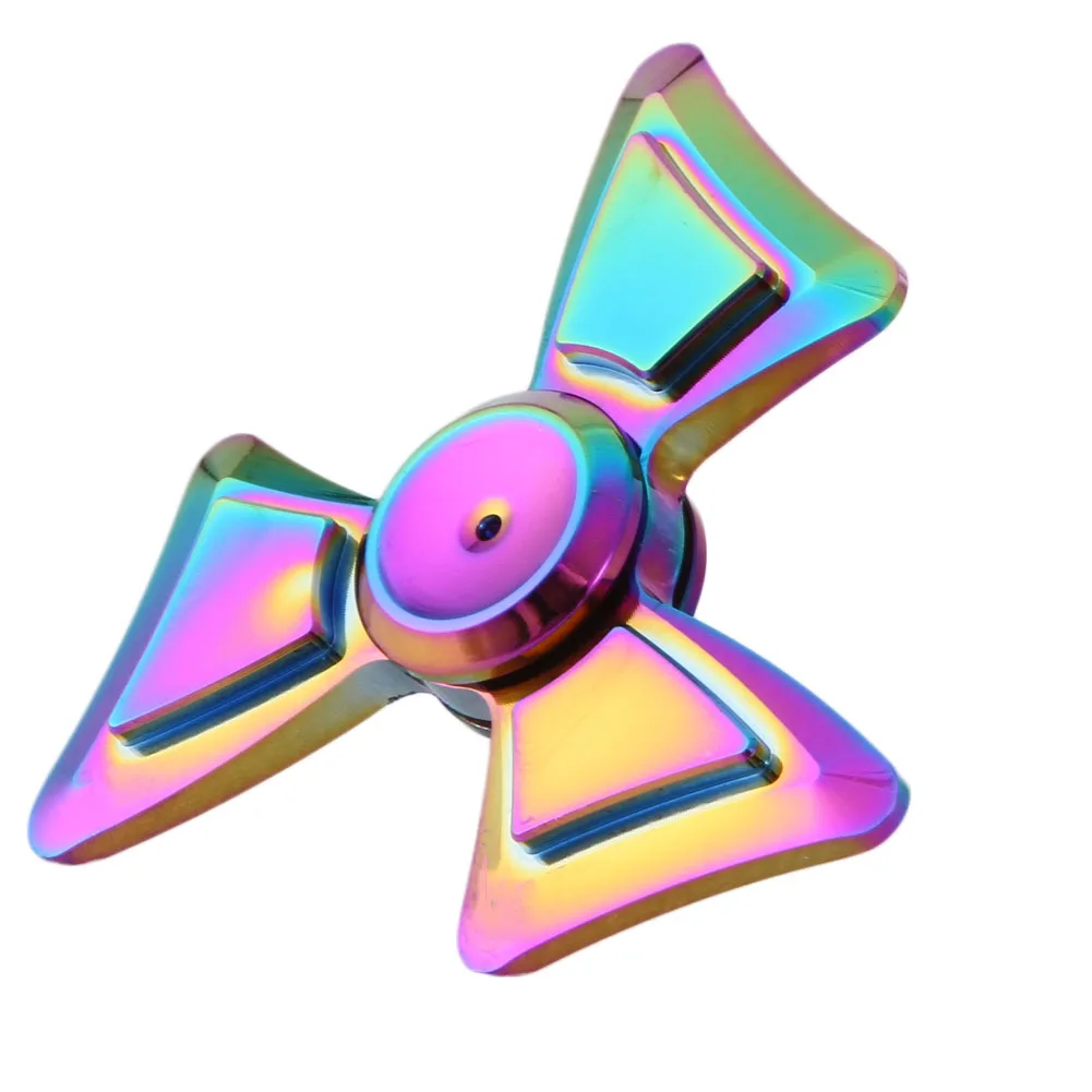 Rainbow Fidget Spinner Metal Fan Hand Spinner Fidget 2017 New Stress