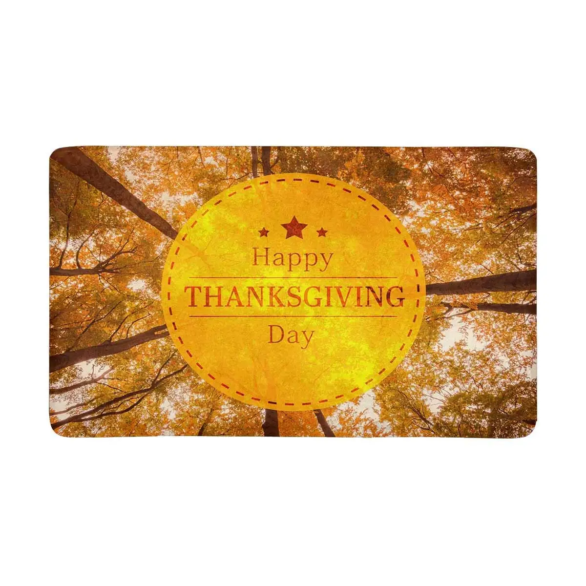 Happy Thanksgiving Against Autumn Scene Indoor Doormat Non Slip Front Entrance Door Mat Rug | Дом и сад