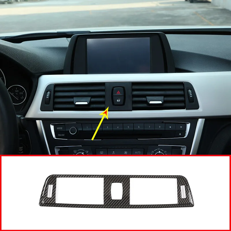 

Carbon Fiber Style For BMW 3 Series F30 F31 2013-2018 ABS Central Air Conditioning Air Outlet Frame Car Accessories