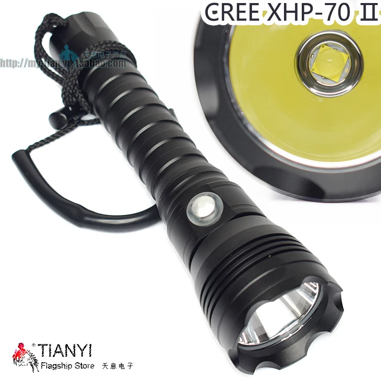 

XHP 70 II Flashlight Diving Torch CREE XHP70 II Super Bright Scuba Hunting Lamp with Stepless Dimming with Package hig torch