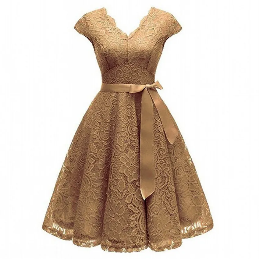 Aovica V-Neck Lace Knee-Length Women Dresses With Short Sleeves Dress For Women Female Vestidos New Arrival Chic Cheapest Price Aovica V-Neck Lace Knee-Length Women Dresses With Short Sleeves Dress For Women Female Vestidos New Arrival Chic Cheapest Price