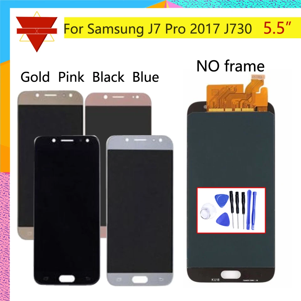 Яркость Регулируемый 5," для samsung Galaxy J7 Pro J730 J730F J730GM J730G ЖК-дисплей Дисплей Сенсорный экран Сенсор сборки