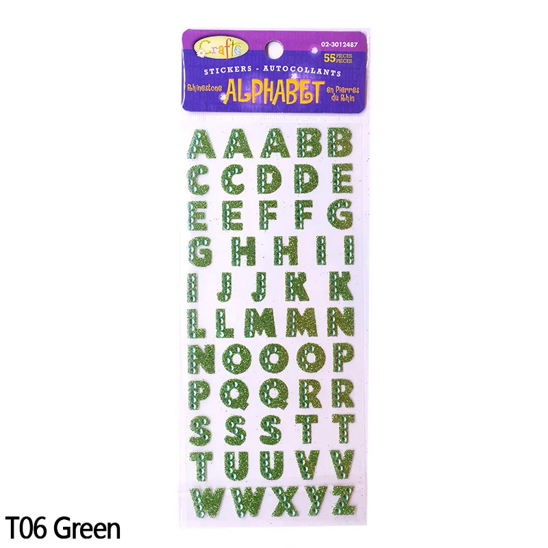 1 Sheet Glitter Alphabet Letter RhinestonesStickers Self Adhesive Gold/silver Words Stick On Scrapbooking DIY Handmade Book Deco - Цвет: T06