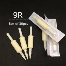 30 шт 3/"(19 мм) Круглый 9 белый одноразовый зажим для нанесения татуировки W наконечники труб комбо питания WDG19-9R-30