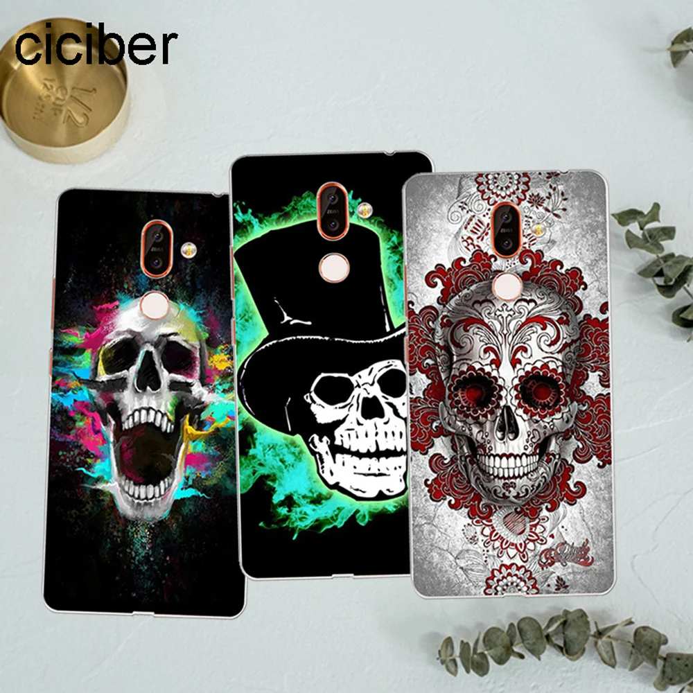 

ciciber Sugar Skull Cover for Nokia X6 X7 X5 X3 Soft TPU Phone Case for Nokia 9 8 8.1 7 7.1 6 6.1 5 5.1 3 3.1 2 2.1 1 Plus Coque