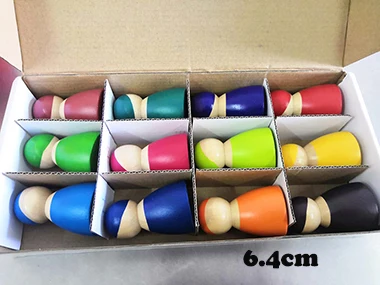 Детские деревянные радужные блоки, деревянные шары, куклы, радужные строительные блоки для укладки, Монтессори, цветные сортировочные развивающие игрушки - Цвет: 12pcs figures
