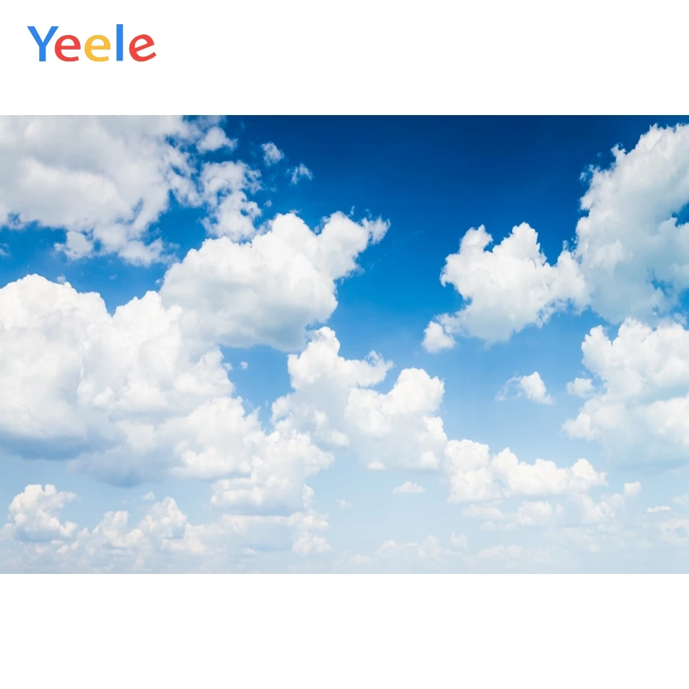 

Yeele Blue Sky White Clouds Portrait Dreamy Baby Room Photography Backgrounds Customized Photographic Backdrops for Photo Studio