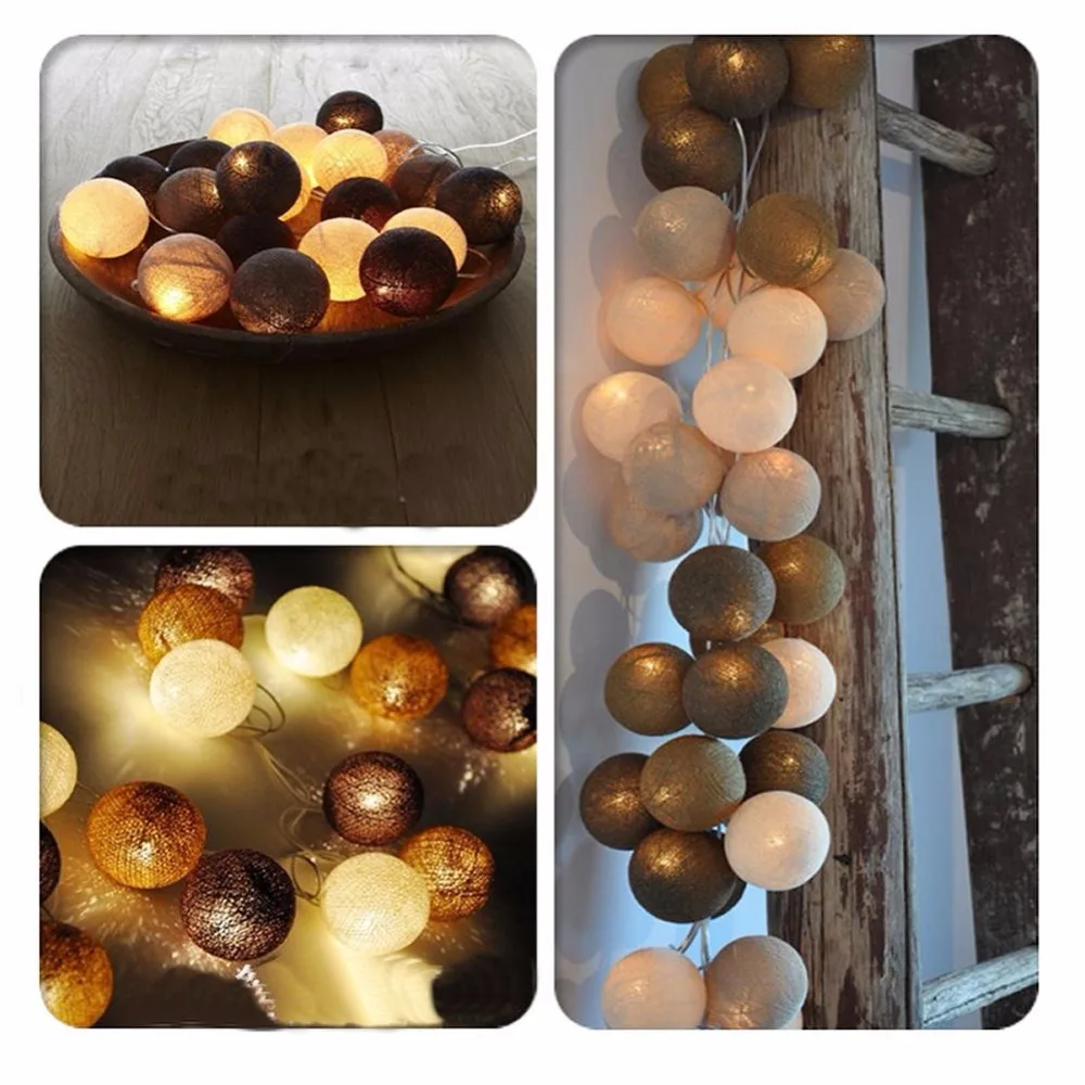 

Aladin Romantic Gorgeous 4.5M 35 Coffee Creative Handmade Cotton BALL String Light For Xmas Feast Banquet
