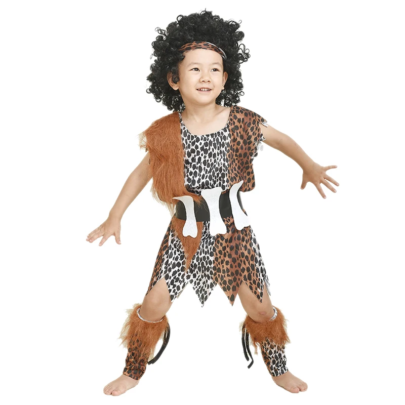 2017 Детский карнавальный костюм дикаря на Хэллоуин для мальчиков и девочек