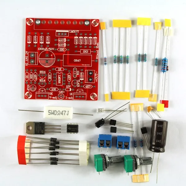 0-30 в 0-1A LM317 цифровой дисплей Регулируемый блок питания модуль DIY наборы