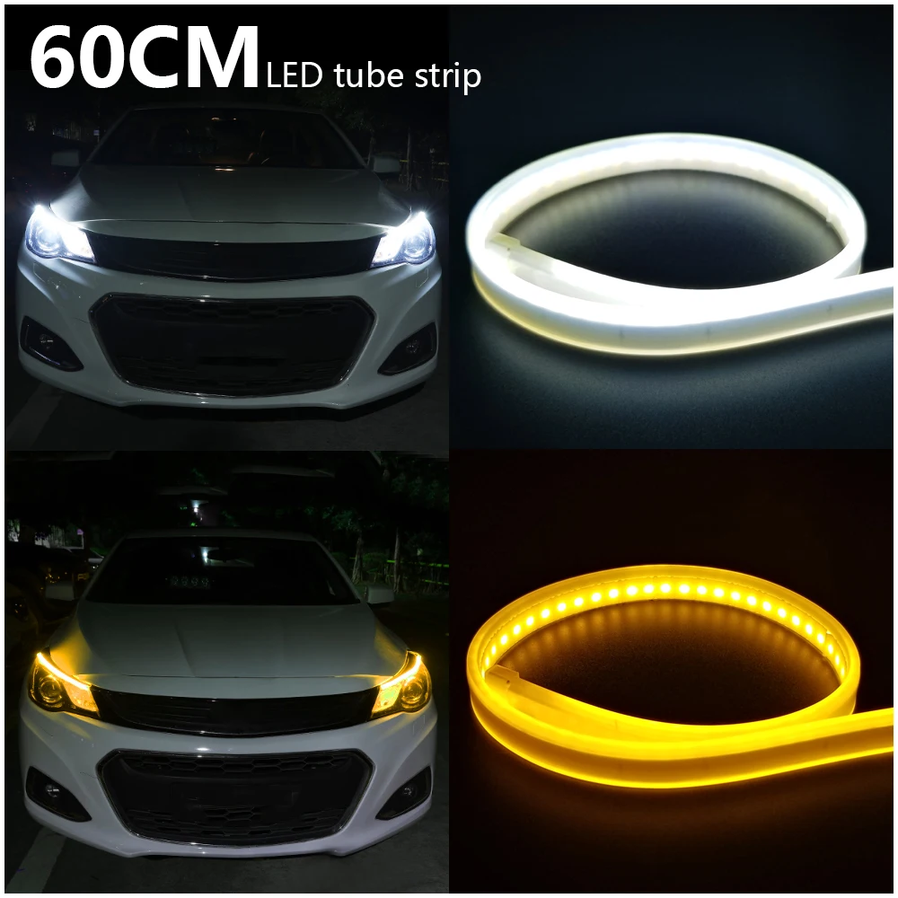 

DRL Headlight Strip for VW Volkswagen Golf Passat Jetta Tiguan CC Touareg Flowing Amber Car Daytime Running Light LED DRL Strip