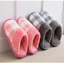 Новые хлопковые тапочки; мужские зимние Нескользящие домашние шерстяные тапочки на толстой подошве; женские теплые зимние тапочки с Луной