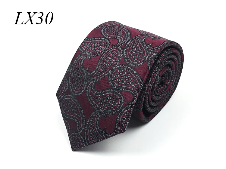 Новая мода полиэстер Пейсли тканые галстуки для мужчин 7,0 см красочные узкие галстуки для мужчин