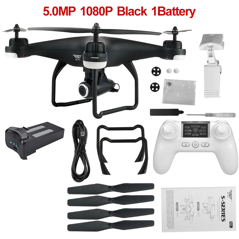 1080P Black 1Battery S-SERIES S20W двойной gps динамический следить Wi-Fi FPV с 1080 P/720 P широкоугольная камера мульти батареи RC Дрон Квадрокоптер VS X21 - Цвет: 1080P Black 1Battery
