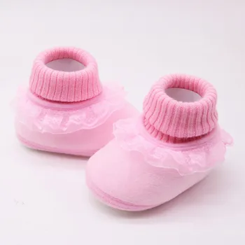 

Sweet Lace Infant Baby Girls Winter Warm First Walker Toddler Baby Anti-slip Shoes Newborn Girls Booties