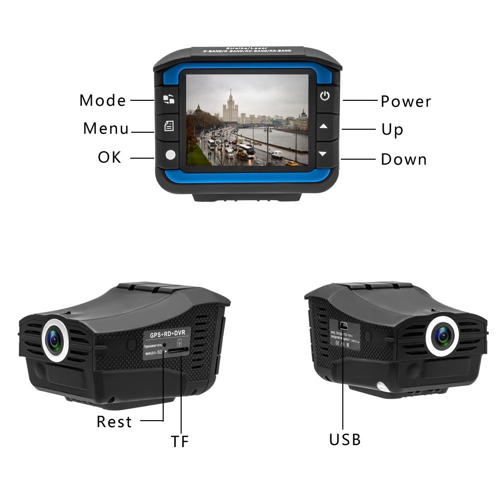 Podofo русский 3 в 1 Автомобильный dvr Радар детектор gps трекер камера вождения