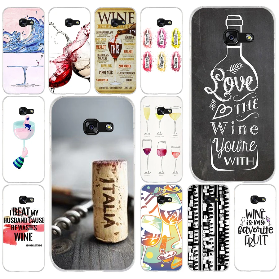 

229AQ Wine Favorites Soft Silicone Tpu Cover phone Case for Samsung galaxy a3 a5 2016 2017 a6 A8 2018