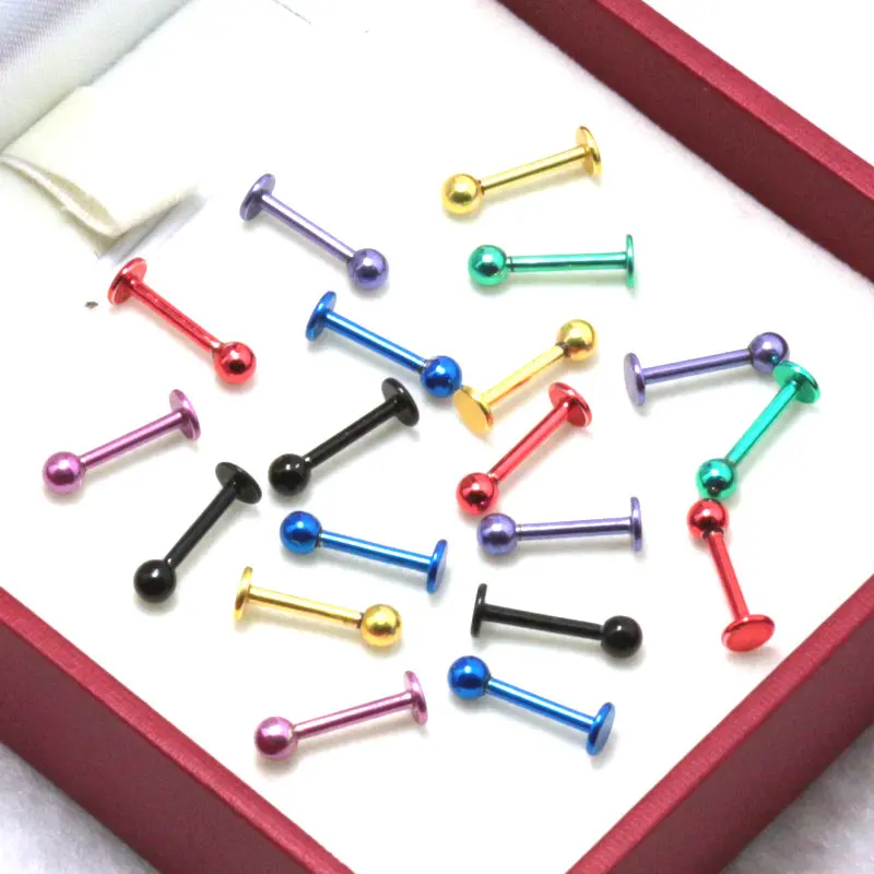 2Pcs/lot Stainless Steel Ball Lip Rings Labret Stud Piercing Jewelry