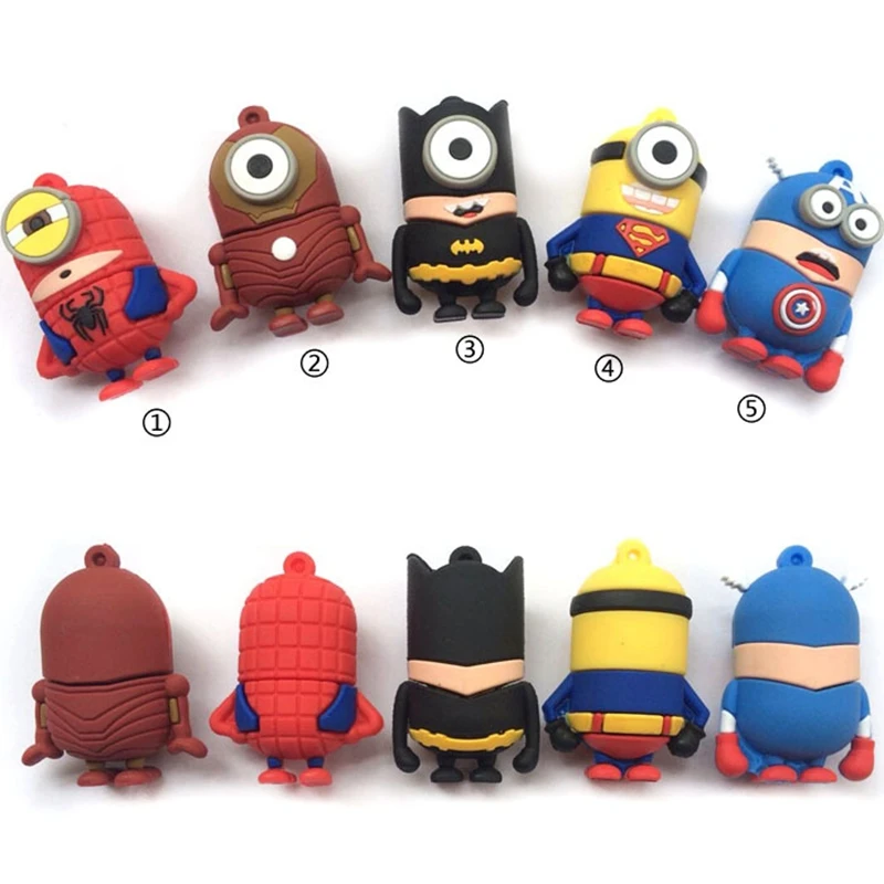 

Best Selling Cartoon Pen Drive MInions Styles 8GB 16GB 32GB 64GB 128GB USB Flash Drives Memory Stick Pendrives U Disk