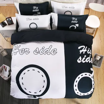 

3D Couple black and White Bedding Set Duvet Cover Pillow Case Bed sheet 3Pcs/4Pcs Adult Children Twin Full Queen King Bed Linen