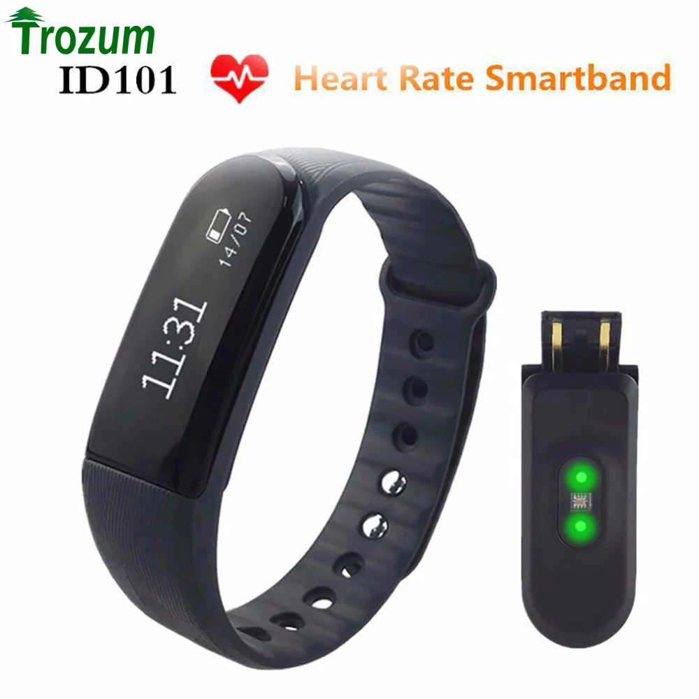 TROZUM ID101 Smart Bracelet BT4 0 Heart Rate Monitor Pedometer Sleep Tracker Call Reminder Remote Camera