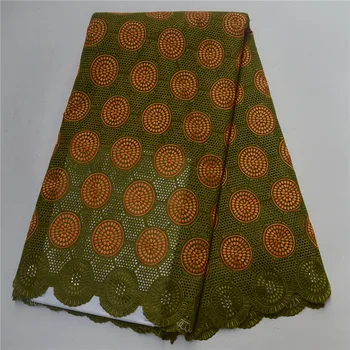 

2018 African Lace Fabric Graceful Cotton Swiss Voile Lace Stones In Switzerland High Quality For Ladies Wedding Dresses