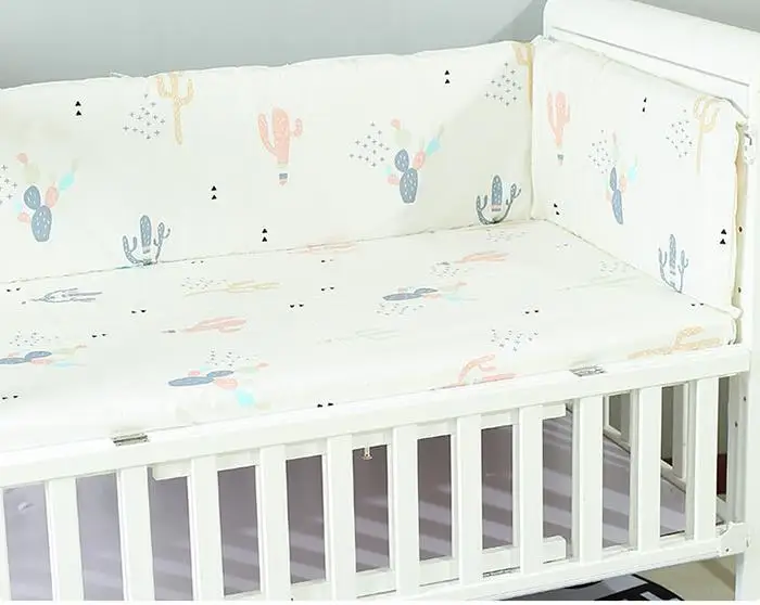 Cama do Bebê Amortecedor de Algodão em Forma de u Decoração do Quarto Berço Engrossar Almofada Bebê Ferroviário Capa Protector Conjunto Linha Almofadas Recém-nascidos 21 berço ferroviário capa protector conjunto linha almofadas