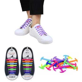 

Special Elastic Silicone Shoelace 16pcs/pack No Tie Shoe Laces Men Women All Sneakers Lacing Rubber Shoelace Adults