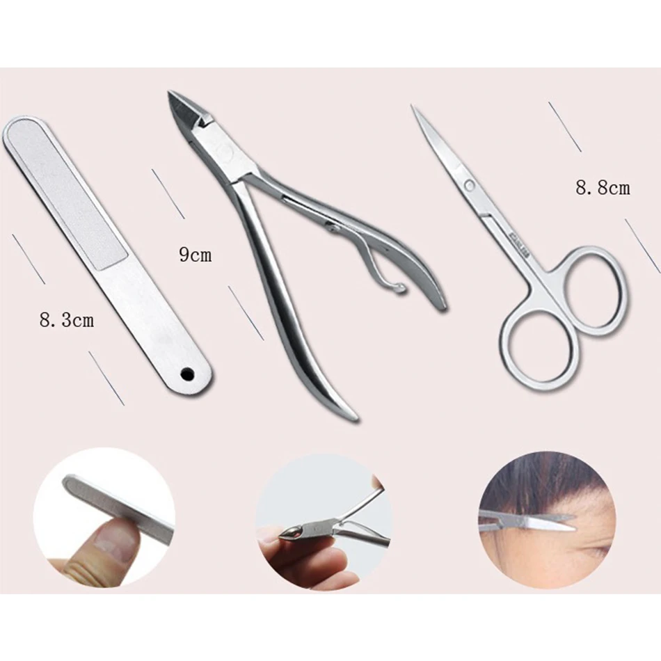 04ULECHQING Manicure scissors Wholesale Clippers Nail Care Tools Manicure Pedicure Set Alicate de unha For a pedicure