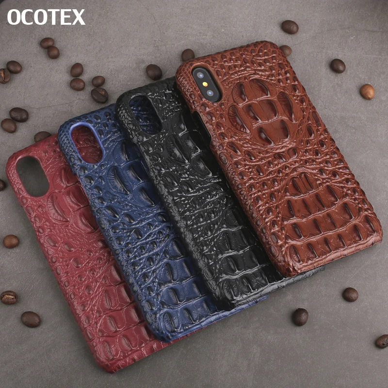 

Genuine Leather Phone Case For iPhone 11 Pro Max X XR Luxury 3D Crocodile Grain Case For iPhone XS Max 6 6S 7 8 Plus Cover Shell