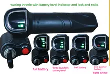 48v60v gas handle twist throttle with battery level indicator & latching switch &lock or key parts for electric scooter ebicycle