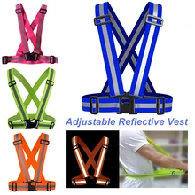 Абсолютно Регулируемый унисекс Открытый светоотражающий пояс жилет безопасности жилет подходит для бега велокросса занятия спортом уличная одежда