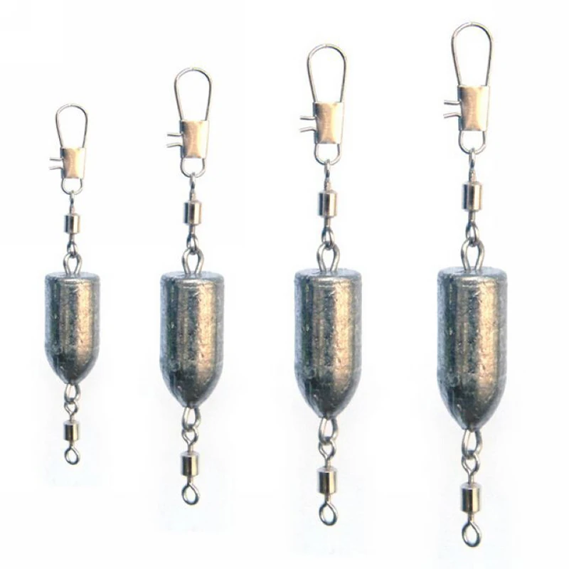 Two Swivels & Snap Lead Fishing Sinker / Weight 10g to 80gin Fishing