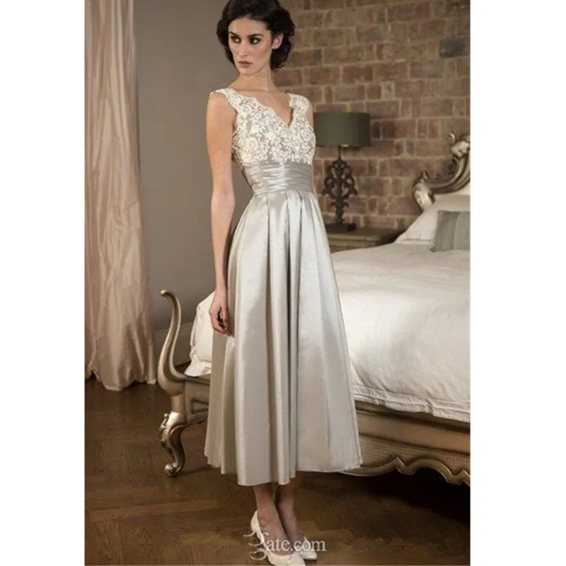 long sleeve tea length bridesmaid dresses
