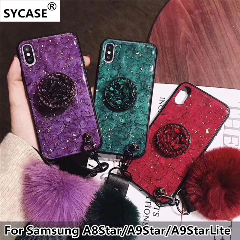 SYCASE роскошный эпоксидный модный красный зеленый фиолетовый phonecase для samsung A8Star A9Star