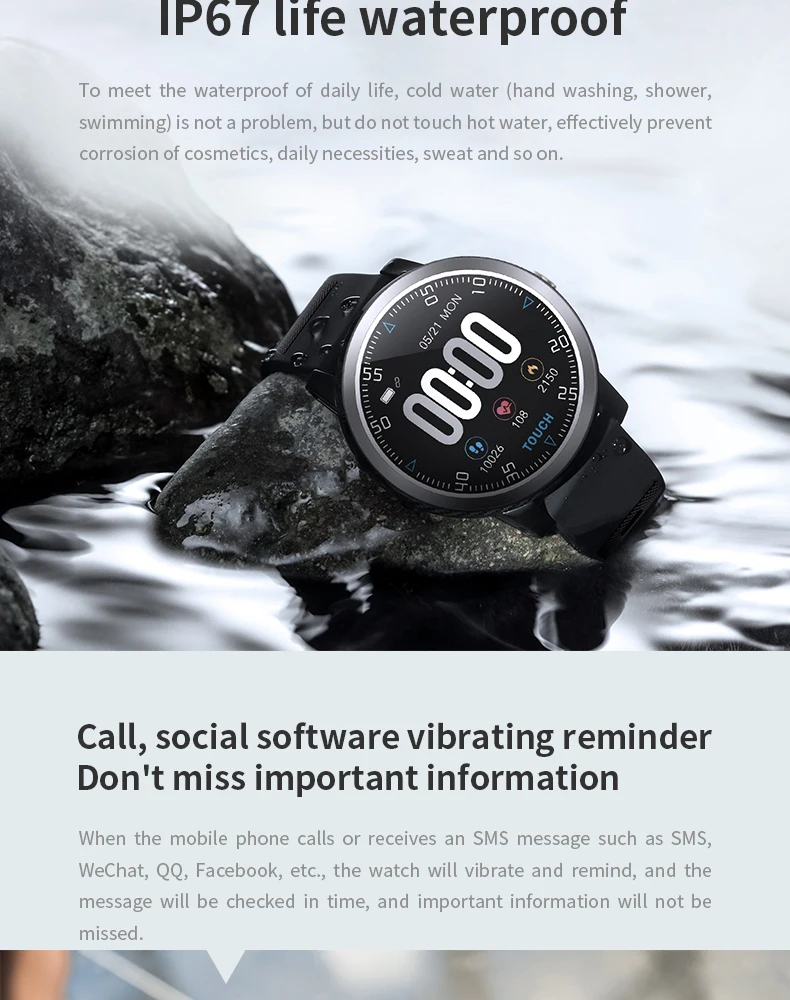 Vwar Смарт-часы ЭКГ PPG пульсометр кровяное давление Bluetooth Smartwatch спортивные фитнес-часы для мужчин и женщин наручные часы