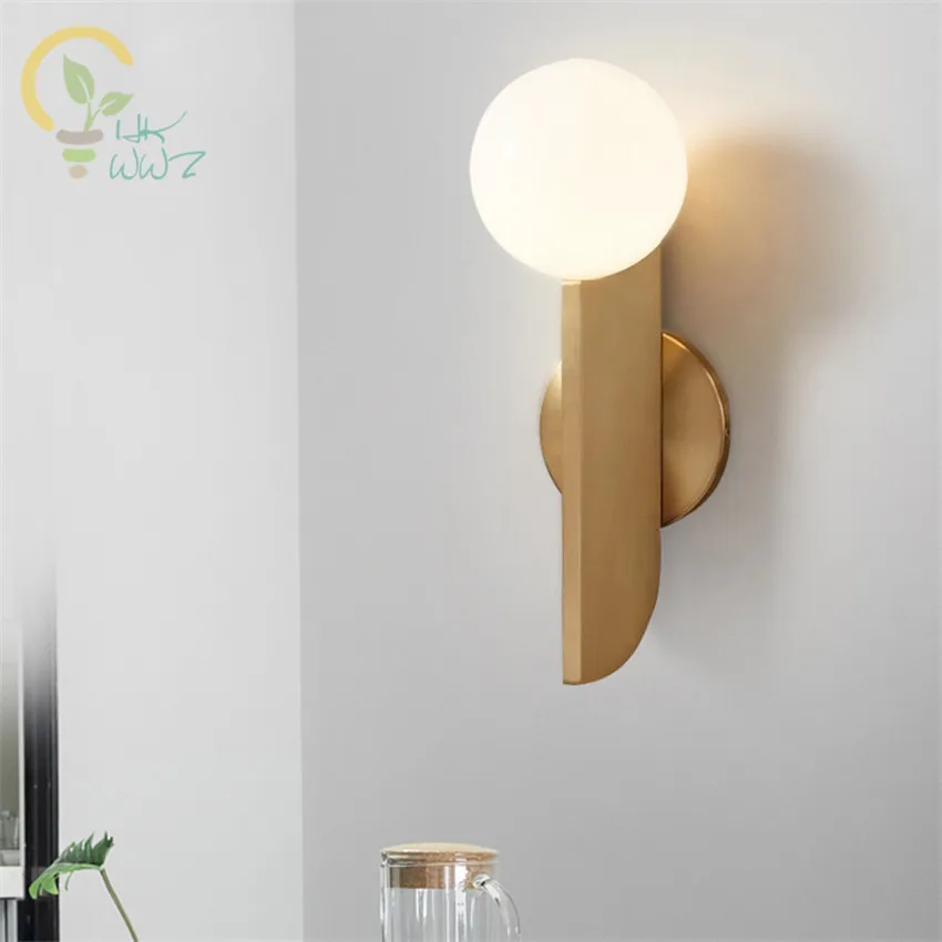 Modern LED Wall Lamp High Quality Gold Plated Body with Glass For Living Room Bedroom Light AC90-260V Lighting Fixture | Освещение